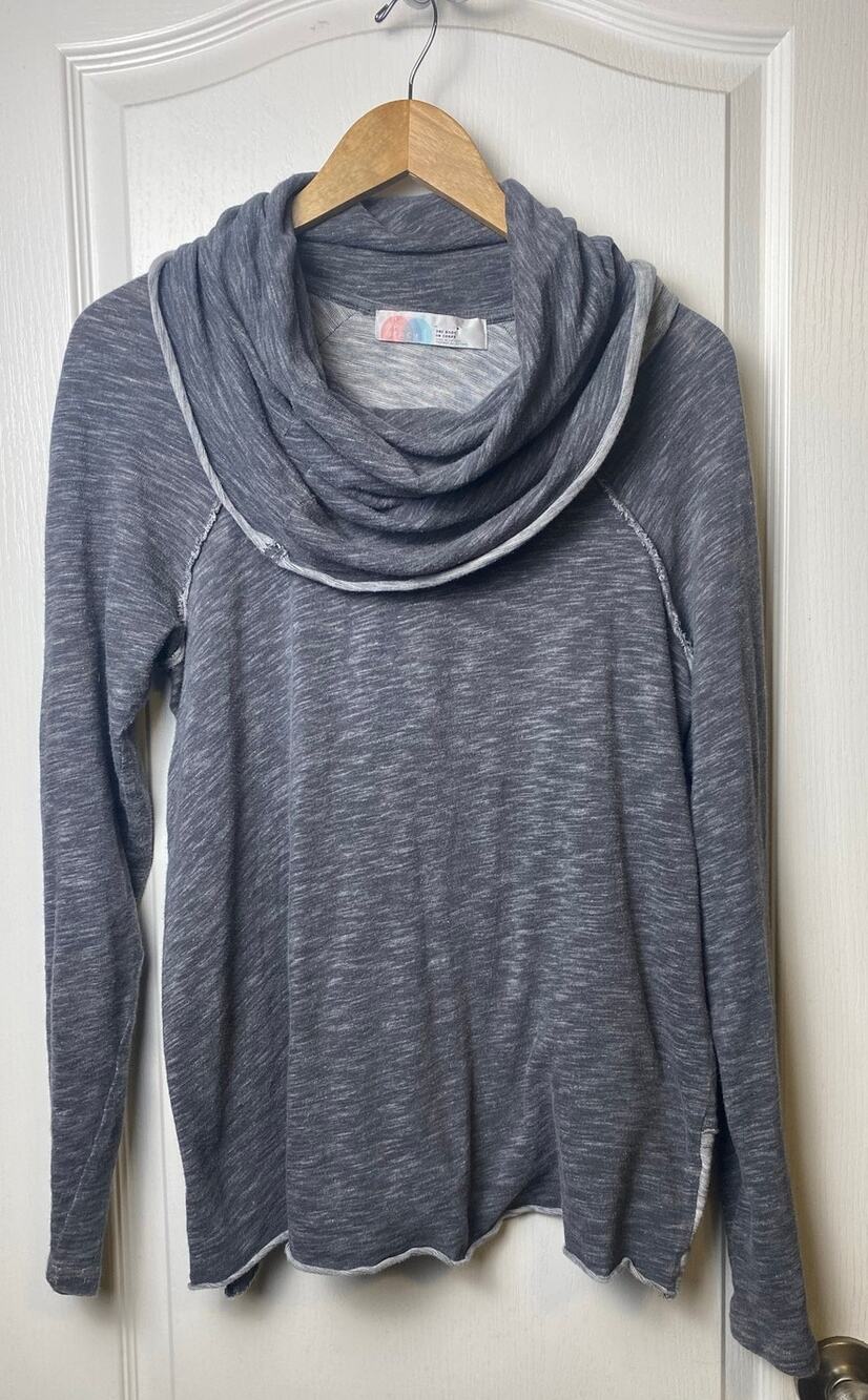 Free People Beach Gray Cocoon Cowlneck Lightweight Sweater Women's Size Medium